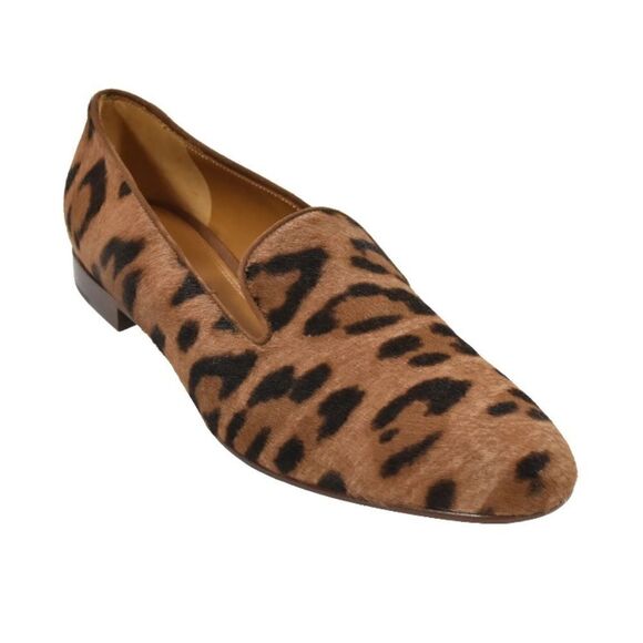 Ralph Lauren Collection Quintessa II Italian Hair-Calf Leopard Smoking Slipper - Picture 5 of 16